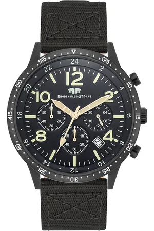 Rhodenwald & Söhne Chronograph Flight Captain in Silber Nylon in Grün Herrenuhren 1 ct Herren (253.29 € / 1 ct)