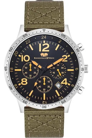 Rhodenwald & Söhne Chronograph Flight Captain in Schwarz Nylon in Schwarz Herrenuhren 1 ct Herren (253.29 € / 1 ct)