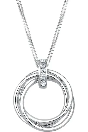 Elli DIAMONDS Kreis Trio Diamant (0.025 ct.) 925 Silber Ketten 1 ct Damen (99.99 € / 1 ct)