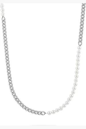 FAVS Kette Edelstahl, Perle Ketten 1 ct Herren (59.89 € / 1 ct)