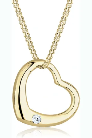 Elli DIAMONDS Herz Love Diamant (0.03 ct.) 375 Gelbgold Ketten 1 ct Damen (322.99 € / 1 ct)