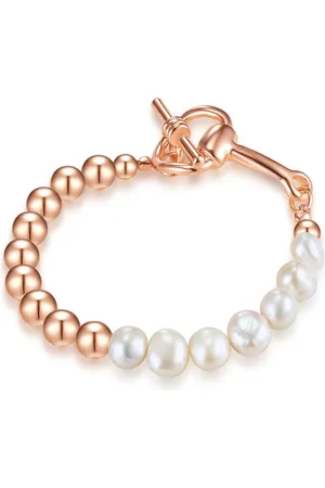 Lulu & Jane Perlen-Armband Messing Süßwasser-Zuchtperle in Roségold Armbänder & Armreife 1 ct Damen (17.99 € / 1 ct)