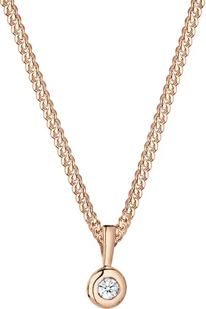 Elli DIAMONDS Kreis Solitär Rund Diamant (0.03 ct.) 925 Silber Ketten 1 ct Damen (109.99 € / 1 ct)