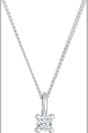 Elli DIAMONDS Diamant (0.1 ct) Viereck Solitär 925 Silber Ketten Damen (449.99 € / 1 ct)