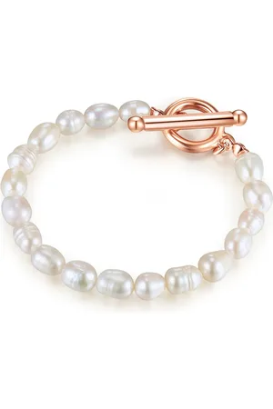 Lulu & Jane Perlen-Armband Messing Süßwasser-Zuchtperle in Roségold Armbänder & Armreife 1 ct Damen (24.99 € / 1 ct)