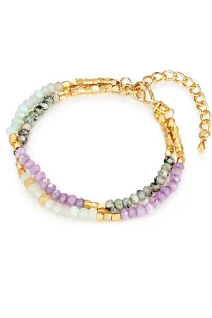 Lulu & Jane Armband Messing Naturstein in Gelbgold Armbänder & Armreife 1 ct Damen (37.99 € / 1 ct)