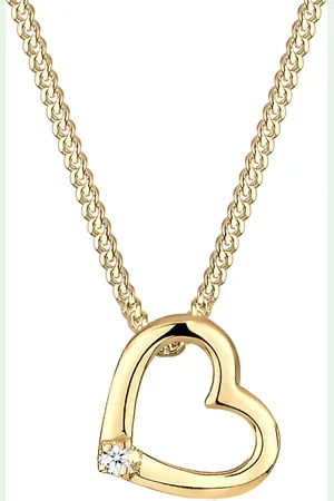Elli DIAMONDS Herz Liebe Diamant (0.015 ct.) 925 Silber Ketten 1 ct Damen (179.99 € / 1 ct)