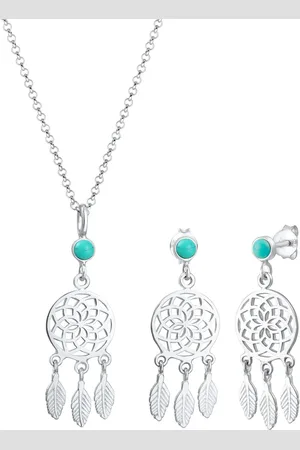 Elli Schmuckset Kette Hänger Traumfänger Boho Howlith 925 Silber Schmuck-Set 1 ct Damen (89.99 € / 1 ct)