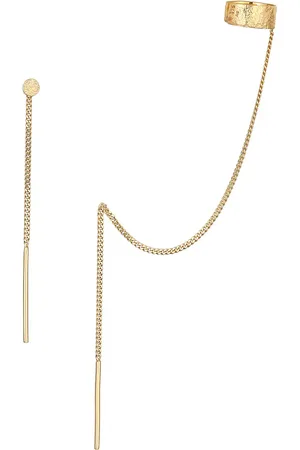 Elli Ohrringe Earcuff mit Kette Durchzieher Plättchen 925 Silber 1 ct Damen (39.89 € / 1 ct)