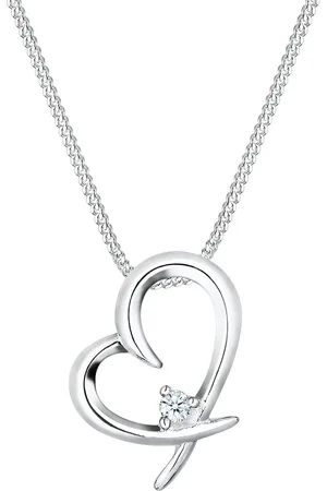 Elli DIAMONDS Herz Verbunden Diamant (0.03 ct.) 925 Silber Ketten 1 ct Damen (99.99 € / 1 ct)