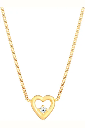 Elli DIAMONDS Herz Liebe Love Diamant (0.03 ct.) 925 Silber Ketten 1 ct Damen (109.99 € / 1 ct)