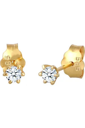 Elli DIAMONDS Klassisch Solitär Diamant (0.22 ct.) 585 Gelbgold Ohrringe 1 ct Damen (549.99 € / 1 ct)