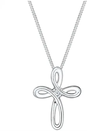 Elli DIAMONDS Kreuz Diamant (0,015 ct.) 925 Sterling Silber Ketten 1 ct Damen (89.99 € / 1 ct)