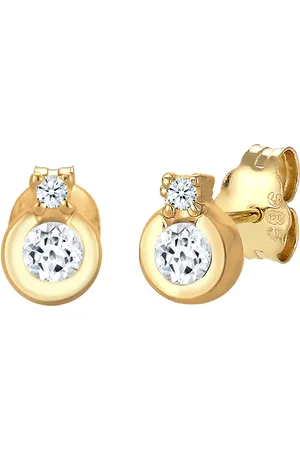 Elli DIAMONDS Klassik Kreis Topas Diamant (0.03ct.) 585 Gelbgold Ohrringe 1 ct Damen (279.99 € / 1 ct)
