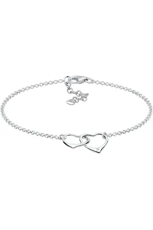 Elli DIAMONDS Herz Anhänger Liebe Diamant (0.015 ct.) 925 Silber Armbänder & Armreife 1 ct Damen (79.89 € / 1 ct)