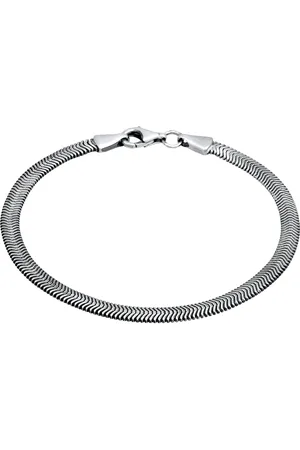 Kuzzoi Flach Elegant Schlangenkette Fischgräte 925 Silber Herrenschmuck 1 ct Herren (93.49 € / 1 ct)