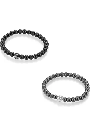 Smart Jewel Armband Armbänder Achat und Hämatitkugeln, Kristallsteine Armbänder & Armreife 1 ct Damen (28.99 € / 1 ct)