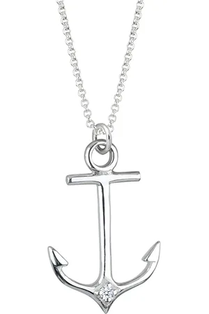 Elli DIAMONDS Anker Maritim Diamant (0.03 ct.) 925 Silber Ketten 1 ct Damen (109.99 € / 1 ct)
