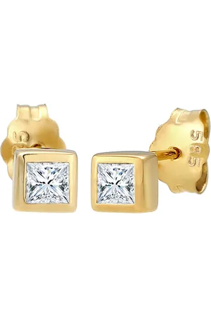 Elli DIAMONDS Prinzessschliff Diamant (0.2 ct.) 585er Gelbgold Ohrringe 1 ct Damen (519.99 € / 1 ct)