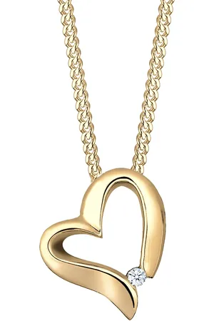 Elli DIAMONDS Herz Romantisch Diamant (0.015 ct.) 925 Silber Ketten 1 ct Damen (79.99 € / 1 ct)