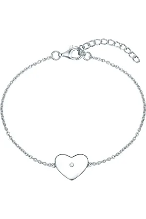 Lulu & Jane Diamant-Armband Herz Sterling Silber Diamant in Silber Armbänder & Armreife 1 ct Damen (49.99 € / 1 ct)