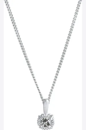 Elli DIAMONDS Solitär Diamant Salt Pepper (0.11 ct.) 925 Silber Ketten Damen (129.99 € / 1 ct)