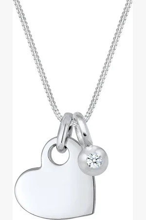 Elli DIAMONDS Herz Solitär Diamant (0.03 ct.) 925 Silber Ketten 1 ct Damen (119.99 € / 1 ct)
