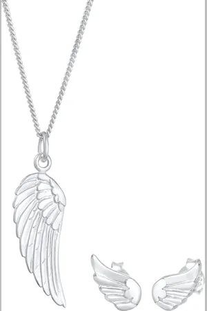 Elli Engelsflügel Halskette Ohrstecker 925 Silber Schmuck-Set 1 ct Damen (42.4 € / 1 ct)