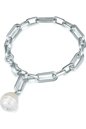 Lulu & Jane Perlen-Armband Metall-Legierung Muschelkernperle in Silber Armbänder & Armreife 1 ct Damen (24.99 € / 1 ct)