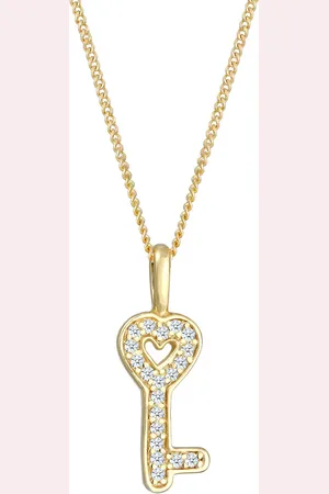 Elli DIAMONDS Schlüssel Elegant Diamant (0.1 ct.) 585 Gelbgold Ketten Damen (459.99 € / 1 ct)