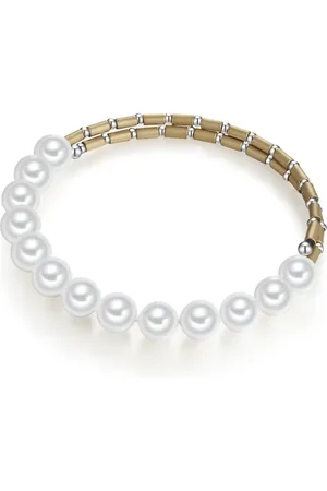 Lulu & Jane Perlen-Armband Messing Muschelkernperle in Silber Armbänder & Armreife 1 ct Damen (19.99 € / 1 ct)