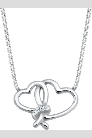 Elli DIAMONDS Herz Liebe Diamant (0.045 ct.) 925 Silber Ketten 1 ct Damen (149.99 € / 1 ct)