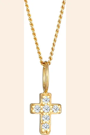 Elli DIAMONDS Kreuz Religion Diamanten (0.03 ct.) 585 Gelbgold Ketten 1 ct Damen (329.99 € / 1 ct)