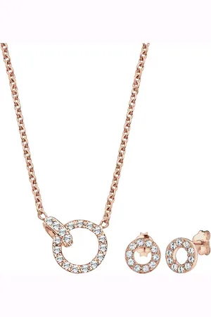 Elli Kette Stecker Geo Kristalle 925 Silber Schmuck-Set 1 ct Damen (99.99 € / 1 ct)