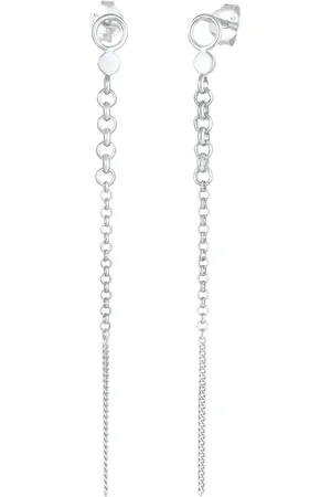 Elli Stecker Erbskette Plättchen Rund Trend 925 Silber Ohrringe 1 ct Damen (33.99 € / 1 ct)