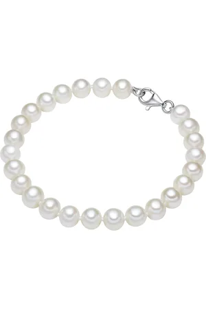 Lulu & Jane Perlen-Armband Sterling Silber Süßwasser-Zuchtperle in Silber Armbänder & Armreife 1 ct Damen (49.99 € / 1 ct)