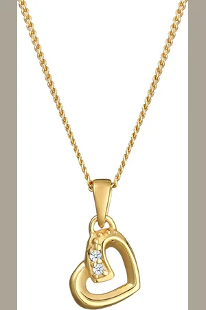 Elli DIAMONDS Herz Liebe Diamant (0.01 ct.) Cute 585 Gelbgold Ketten Damen (329.99 € / 1 ct)