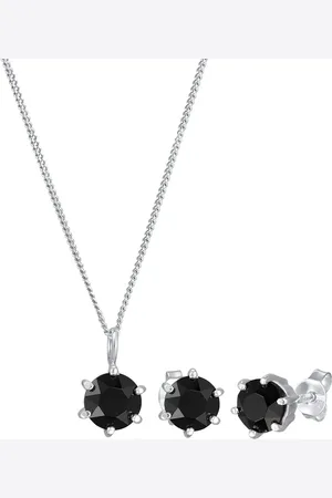 Elli Kristall Solitär Kette Ohrringe 925 Silber Schmuck-Set 1 ct Damen (49.99 € / 1 ct)