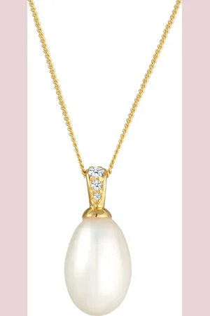 Elli DIAMONDS Süßwasserzuchtperle Diamant (0.05 ct) 585 Gelbgold Ketten 1 ct Damen (379.99 € / 1 ct)