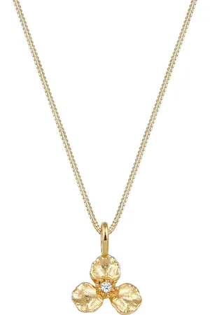 Elli DIAMONDS 3D Blume Anhänger Diamant (0.015 ct.) 585 Gelbgold Ketten 1 ct Damen (297.49 € / 1 ct)