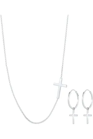 Elli Kette Ohrringe Kreuz Religion Glaube 925 Silber Schmuck-Set 1 ct Damen (69.99 € / 1 ct)