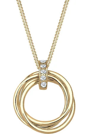 Elli DIAMONDS Kreis Trio Diamant (0.025 ct.) 925 Silber Ketten 1 ct Damen (109.99 € / 1 ct)
