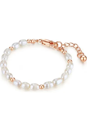 Lulu & Jane Perlen-Armband Messing Süßwasser-Zuchtperle in Roségold Armbänder & Armreife 1 ct Damen (36.99 € / 1 ct)