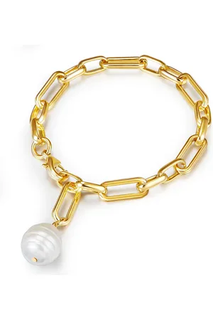 Lulu & Jane Perlen-Armband Metall-Legierung Muschelkernperle in Gelbgold Armbänder & Armreife 1 ct Damen (49.99 € / 1 ct)