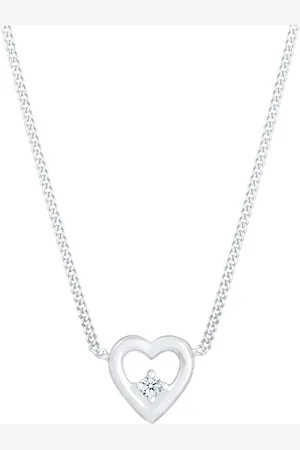Elli DIAMONDS Herz Liebe Love Diamant (0.03 ct.) 925 Silber Ketten 1 ct Damen (99.99 € / 1 ct)