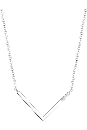 Elli DIAMONDS V-Kette Geo Diamant (0.045 ct.) 925 Silber Ketten 1 ct Damen (149.99 € / 1 ct)