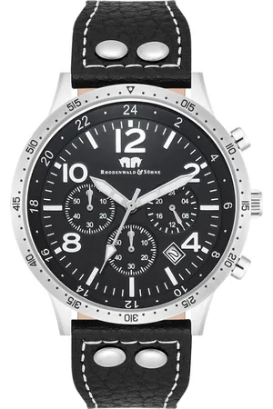 Rhodenwald & Söhne Chronograph Flight Captain aus Echtleder in Schwarz Herrenuhren 1 ct Herren (253.29 € / 1 ct)