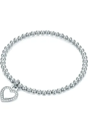 Lulu & Jane Armband Herz Messing Zirkonia in Silber Armbänder & Armreife 1 ct Damen (39.99 € / 1 ct)