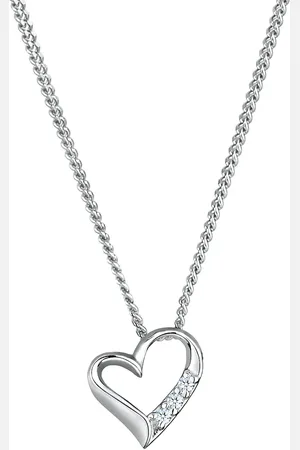 Elli DIAMONDS Herz Ewigkeit Diamant (0.045 ct.) 925 Silber Ketten 1 ct Damen (95.99 € / 1 ct)