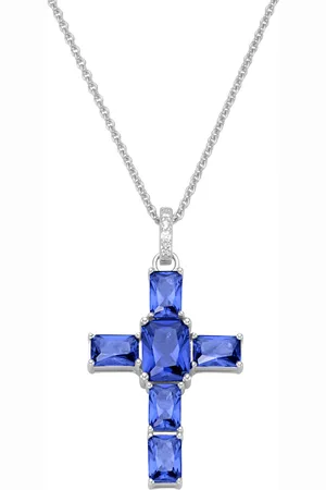 Giorgio Martello Kette Anhänger Kreuz mit Zirkonia oder Kristallstein, Silber 925 Ketten 1 ct Damen (109.64 € / 1 ct)